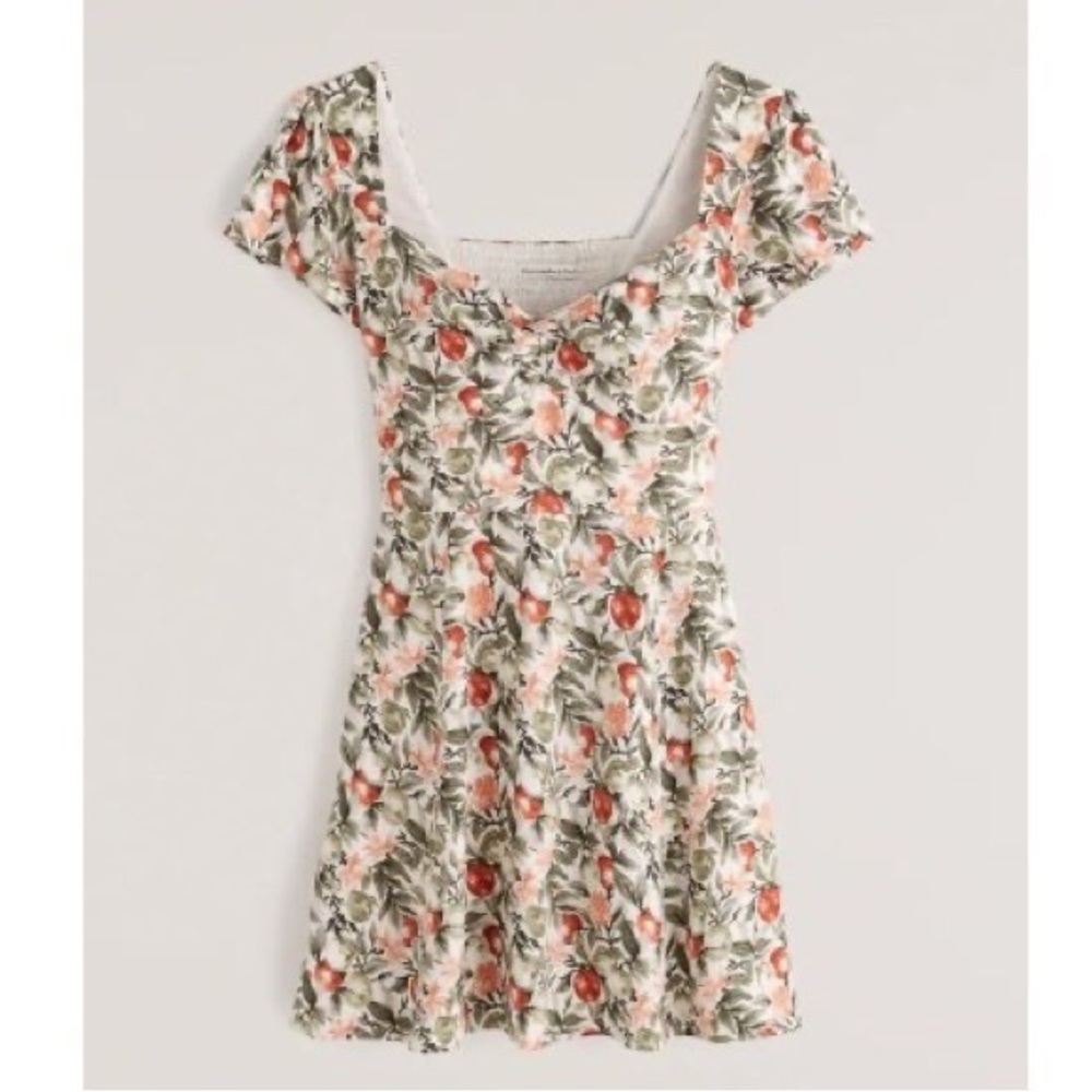 Abercrombie & Fitch Knot Front Mini Dress in white floral